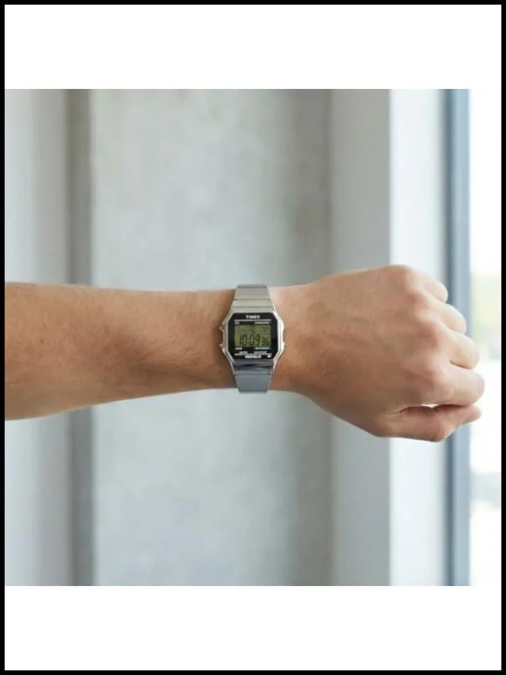 Timex Men's Classic Digital 34mm Watch Stainless Steel Expansion Band
